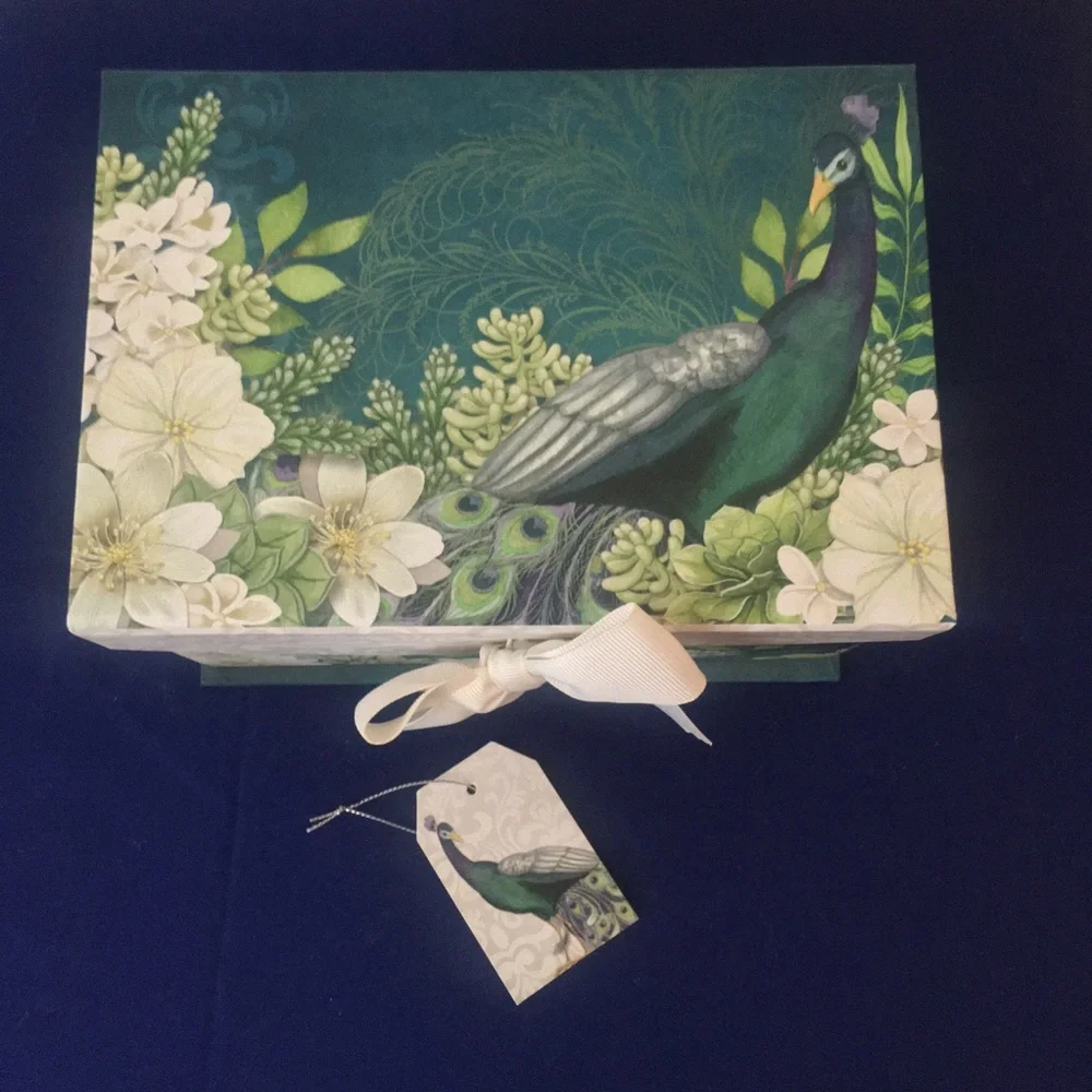 Peacock Keepsake Box / Peacock Trinket Box